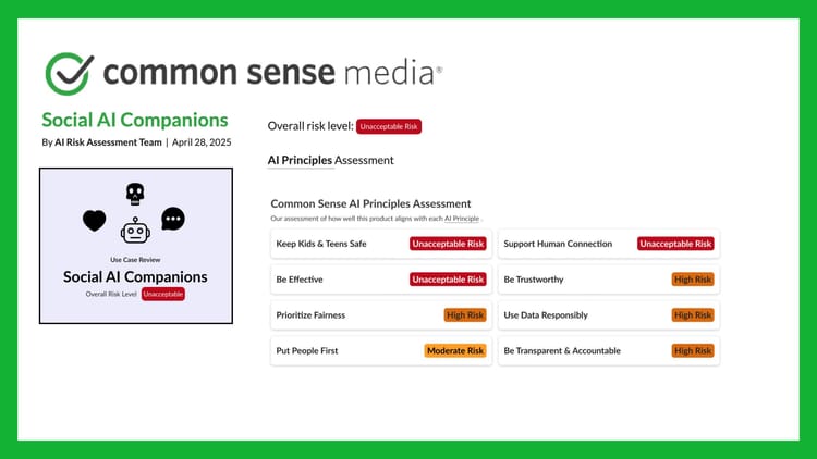 SAIFCA Supports Common Sense Media’s Warning: AI Companions Present Unacceptable Risks to Children
